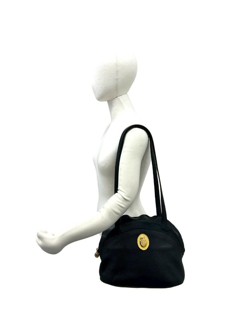Dior Vintage CD Logo Leather Tote Shoulder Bag Black - Picture 2 of 10